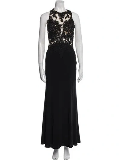 Pre-owned Madison James Crew Neck Long Dress In Black