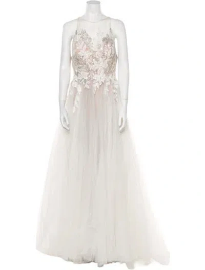 Pre-owned Madison James Crew Neck Long Dress W/ Tags In Neutral