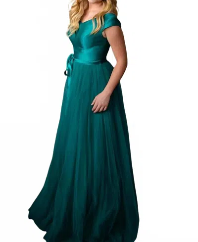Madison James Ella Gown In Emerald Green