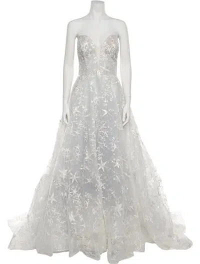 Pre-owned Madison James Lace Pattern Long Dress W/ Tags In Blue