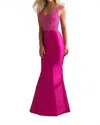 Madison James Mikado Trumpet Prom Dress In Fuchsia