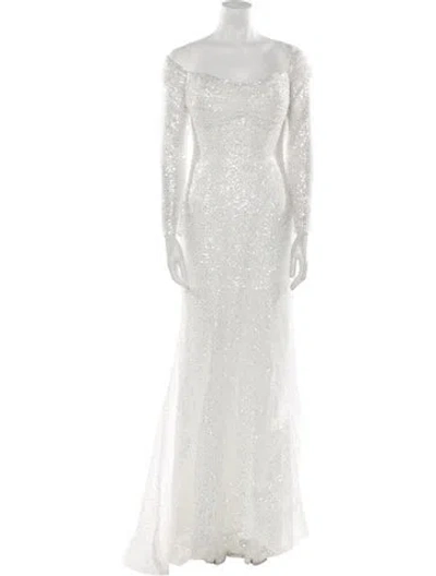 Pre-owned Madison James Off-the-shoulder Long Dress W/ Tags In Neutral