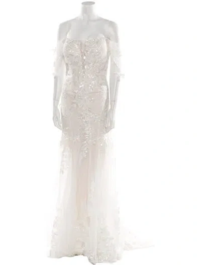 Pre-owned Madison James Off-the-shoulder Long Dress W/ Tags In Neutral