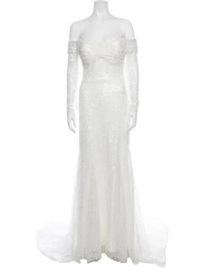 Pre-owned Madison James Patterned Long Dress In Gray