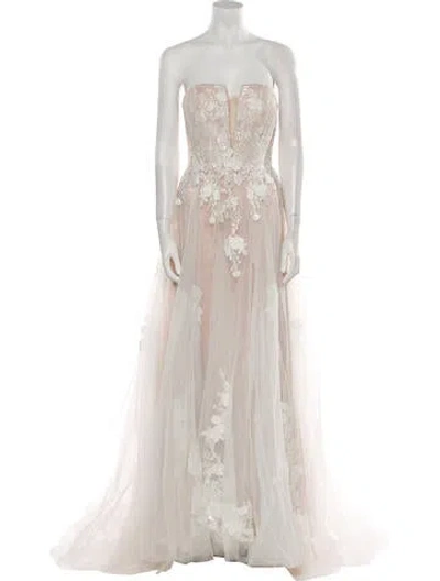 Pre-owned Madison James Patterned Long Dress W/ Tags In Neutral