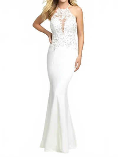 Madison James Sexy Back Prom Dress In Ivory In White