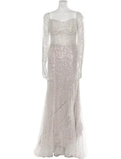 Pre-owned Madison James Square Neckline Long Dress W/ Tags In Neutral