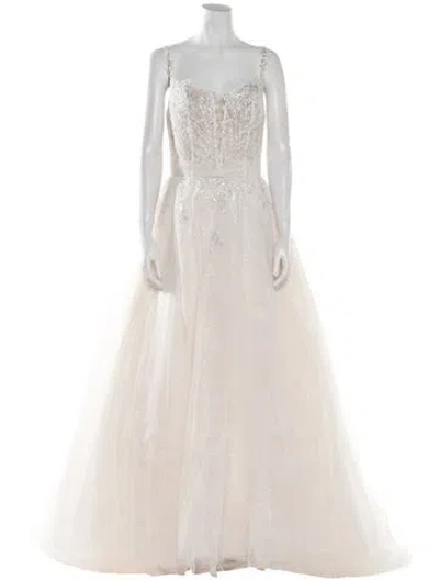 Pre-owned Madison James Square Neckline Long Dress W/ Tags In White