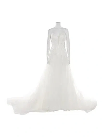 Pre-owned Madison James Strapless Long Dress In Neutral