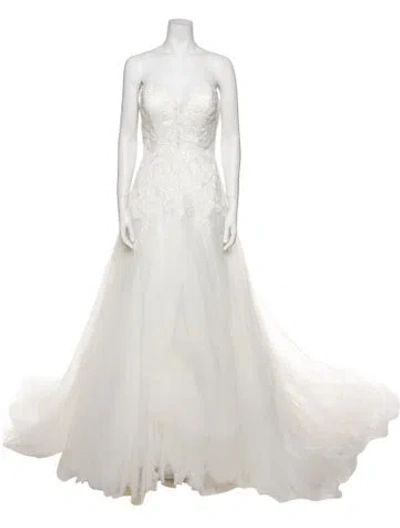 Pre-owned Madison James Strapless Long Dress In Neutral