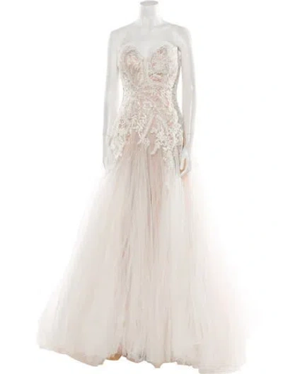 Pre-owned Madison James Strapless Long Dress W/ Tags In Neutral