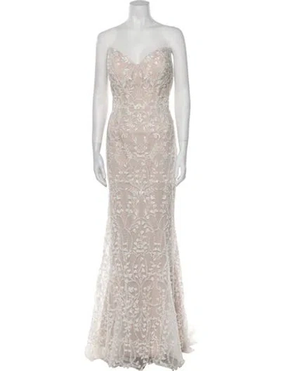 Pre-owned Madison James Strapless Long Dress W/ Tags In Neutral