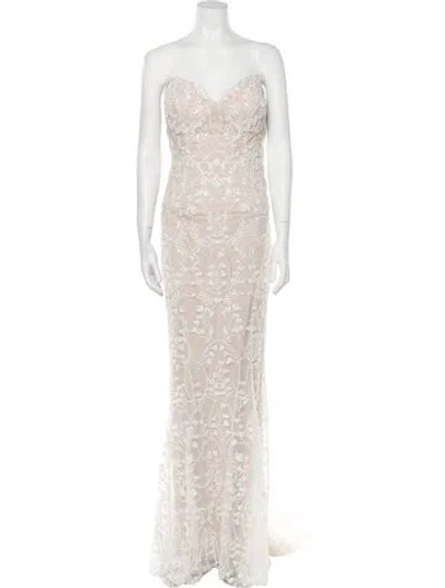 Pre-owned Madison James Strapless Long Dress W/ Tags In Neutral