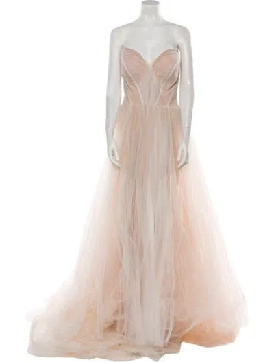 Pre-owned Madison James Strapless Long Dress W/ Tags In Neutral