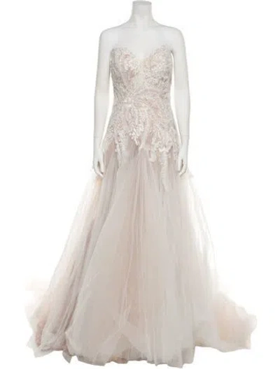 Pre-owned Madison James Strapless Long Dress W/ Tags In Neutral