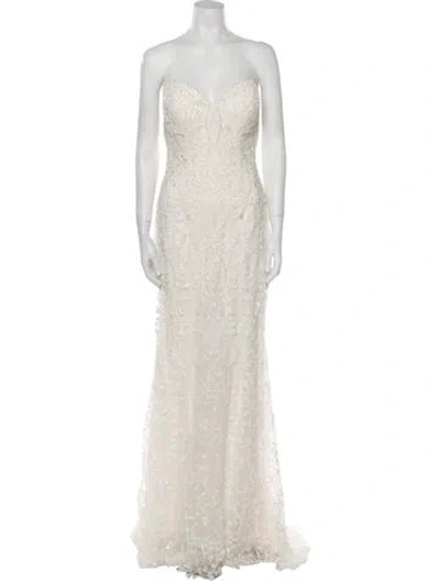 Pre-owned Madison James Strapless Long Dress W/ Tags In Neutral