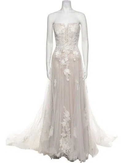 Pre-owned Madison James Strapless Long Dress W/ Tags In Neutral