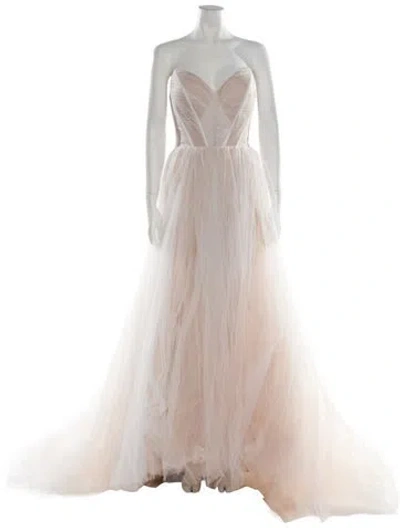Pre-owned Madison James Strapless Long Dress W/ Tags In Neutral