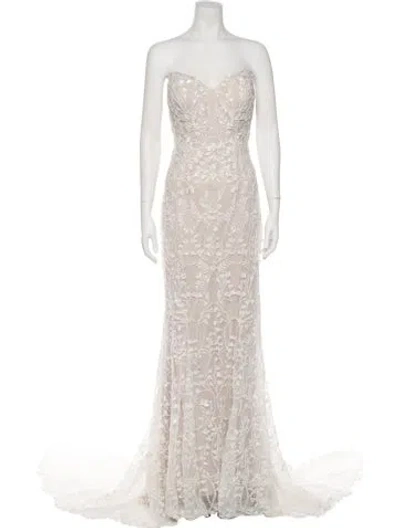 Pre-owned Madison James Strapless Long Dress W/ Tags In Neutral