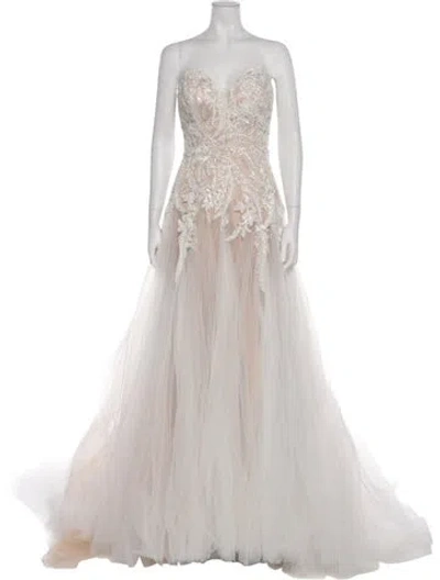 Pre-owned Madison James Strapless Long Dress W/ Tags In Neutral