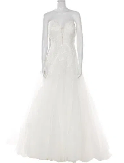 Pre-owned Madison James Strapless Long Dress W/ Tags In White