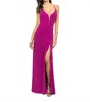 Madison James Subtle Sparkling Prom Gown In Fuchsia
