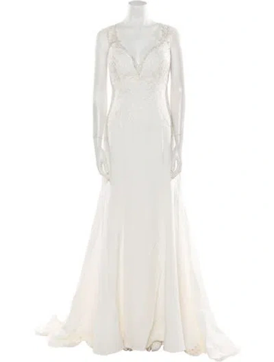 Pre-owned Madison James V-neck Long Dress In Neutral