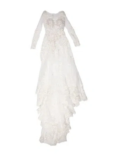 Pre-owned Madison James V-neck Long Dress In Neutral
