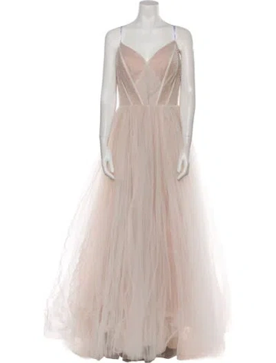 Pre-owned Madison James V-neck Long Dress W/ Tags In Neutral