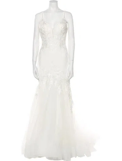 Pre-owned Madison James V-neck Long Dress W/ Tags In Neutral