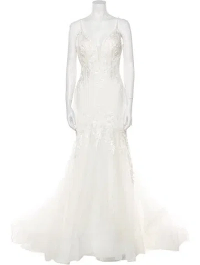 Pre-owned Madison James V-neck Long Dress W/ Tags In Neutral