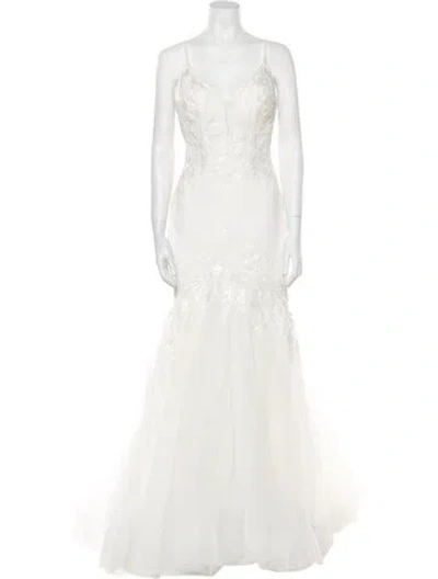 Pre-owned Madison James V-neck Long Dress W/ Tags In Neutral