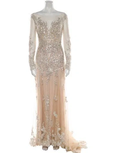 Pre-owned Madison James V-neck Long Dress W/ Tags In Neutral