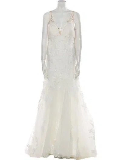Pre-owned Madison James V-neck Long Dress W/ Tags In Neutral