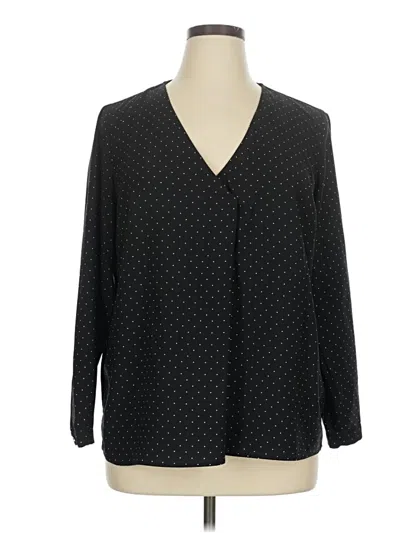Pre-owned Madison Long Sleeve Blouse In Black
