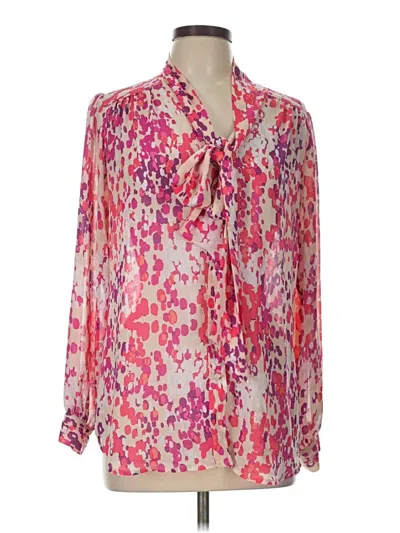 Pre-owned Madison Long Sleeve Blouse In Pink