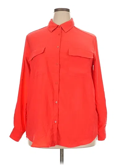 Pre-owned Madison Long Sleeve Blouse In Red