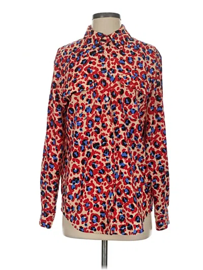 Pre-owned Madison Long Sleeve Blouse In Red