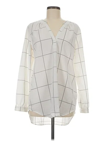Pre-owned Madison Long Sleeve Blouse In White