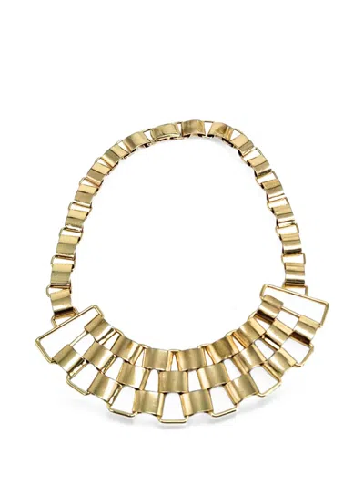 Madison Maison 1970s Geometric Link Bib Necklace In Gold