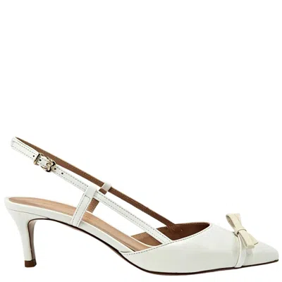 Madison Maison Alessia Kitten Heel Slingback In White