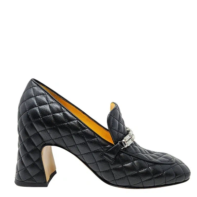 Madison Maison Black Leather Quilted Loafer In 40