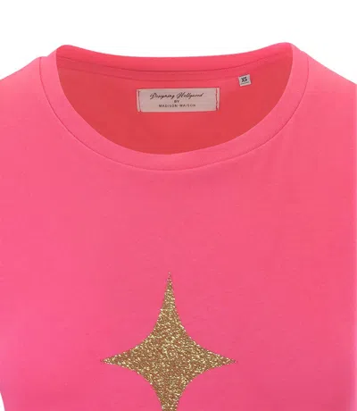 Madison Maison Designing Hollywood  X ™ Cotton Fuchsia Star Lady  T Shirt