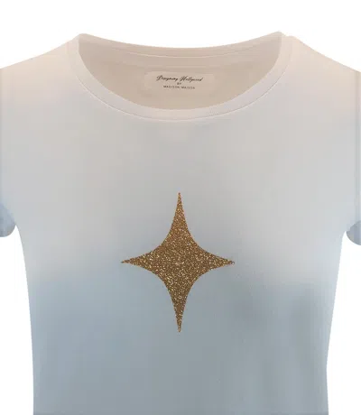 Madison Maison Designing Hollywood  X ™ Cotton White Star Lady T Shirt