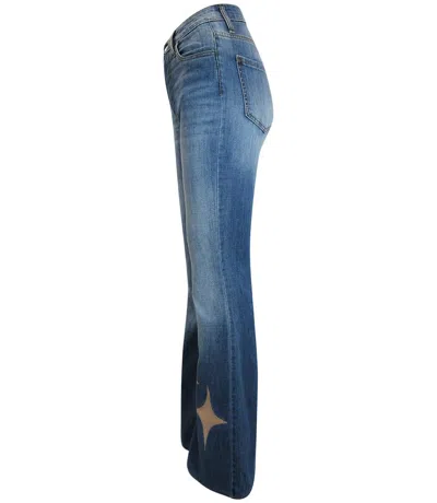 Madison Maison Designing Hollywood  X ™ Denim Pink Gold Jean With Laminate Star In Blue