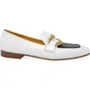 Madison Maison Flat Loafer With Chain In White