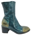 Madison Maison Hand Rubbed Metallic Ankle Boot In Blue