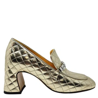 Madison Maison Heel Quilted Loafer In Gold