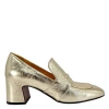 Madison Maison Leather Hidden Bit Heel Loafer In Gold