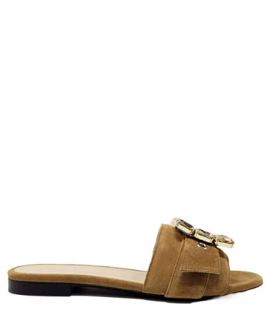 Madison Maison Jeweled Buckle Fade Sandal In Brown